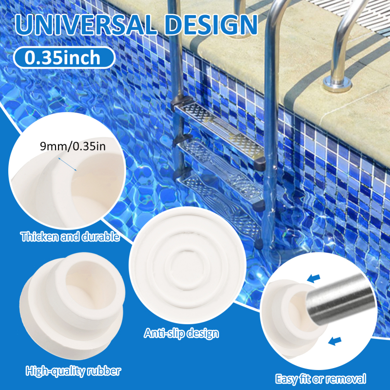 Butées pour échelle de piscine Irovami lot de 2 - vue générale blanche