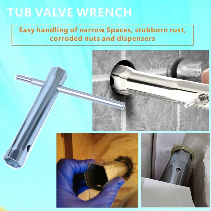 Clé pour vanne de douche - Espaces étroits, écrous rouillés - Outil plomberie