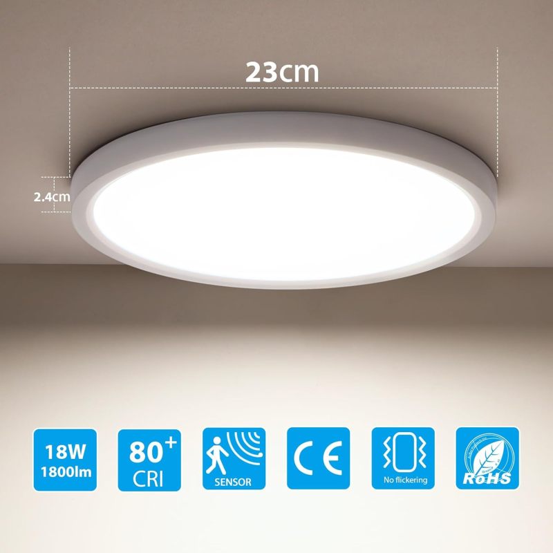 Plafonnier LED radar installé sur un plafond