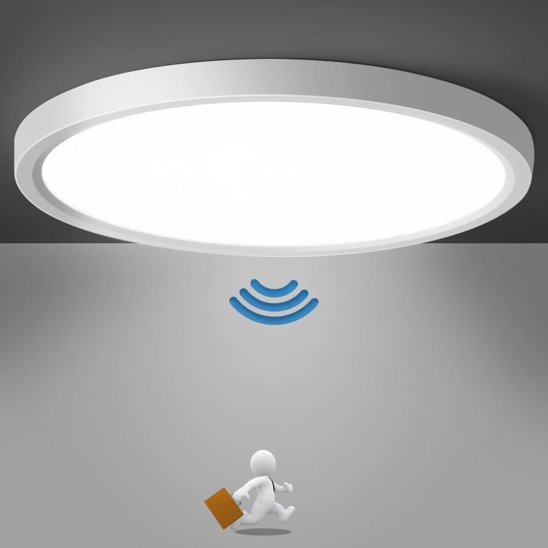 Plafonnier LED radar 18W 23cm blanc vue générale