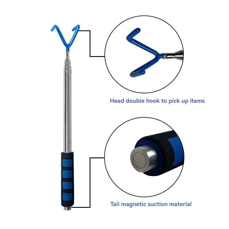 Irovami outil ramassage télescopique 3m magnétique pince inox vue générale