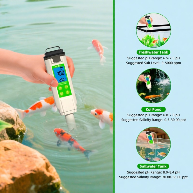 Recommandations de valeurs pour aquarium eau douce, bassin à koi, aquarium eau salée