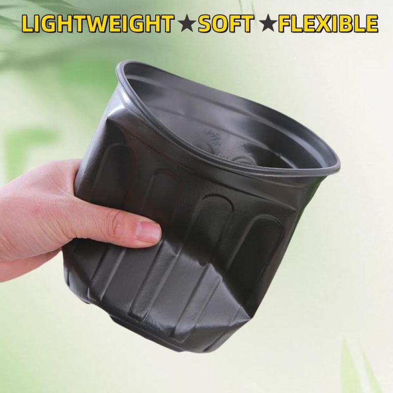 Détail du pot - bord surélevé, trous de drainage, plastique souple