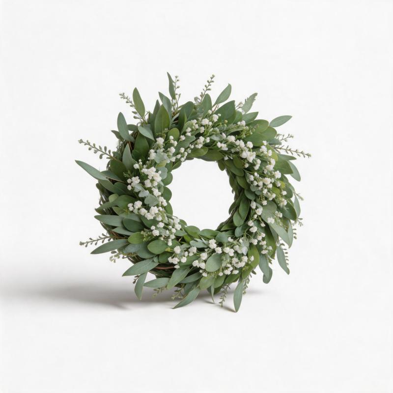 Couronne eucalyptus sur porte extérieure