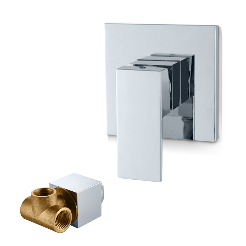 Mezclador de ducha de cobre cuadrado para montaje en pared - Descripción general