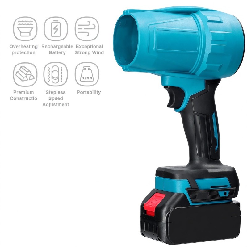 Ventilateur à jet Irovami - détail des batteries compatibles Makita