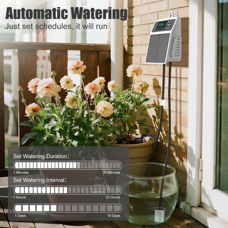 Programmation du minuteur et installation dans un jardin