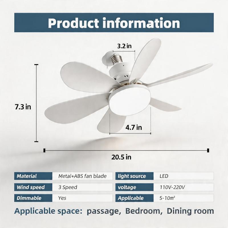 Ventilateur de plafond compact avec télécommande - détail