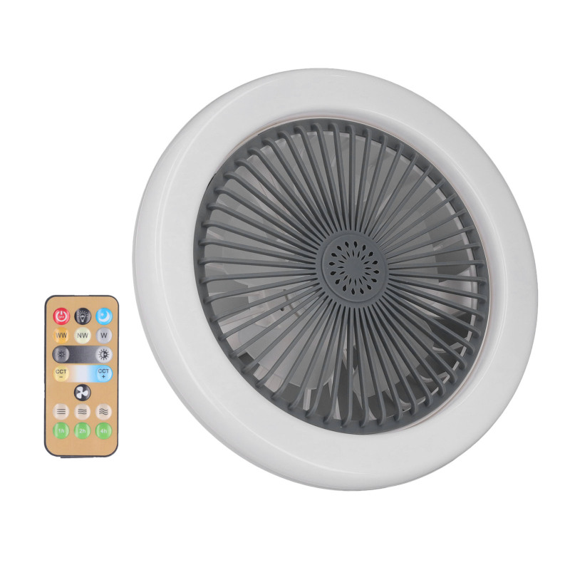 Petit ventilateur de plafond Irovami - détail douille E27 et télécommande