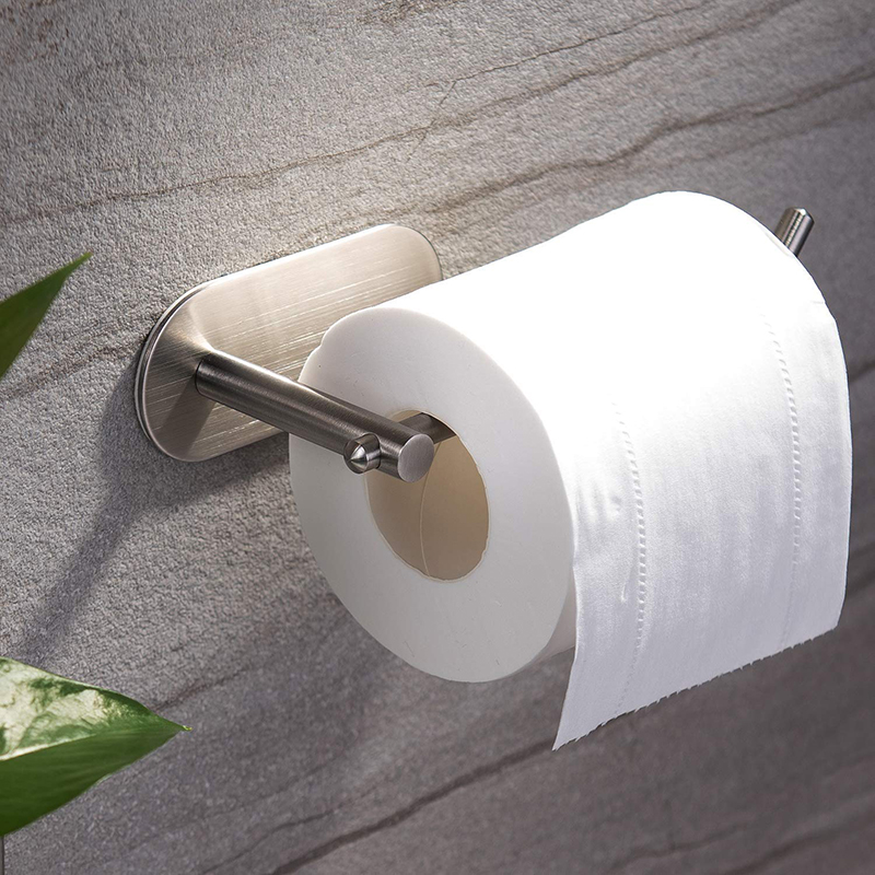 Porte-rouleau de Papier Toilette Sans Support de Papier Auto-adhésif de Forage Titulaire de Papier Hygiénique en Acier Inoxydable 