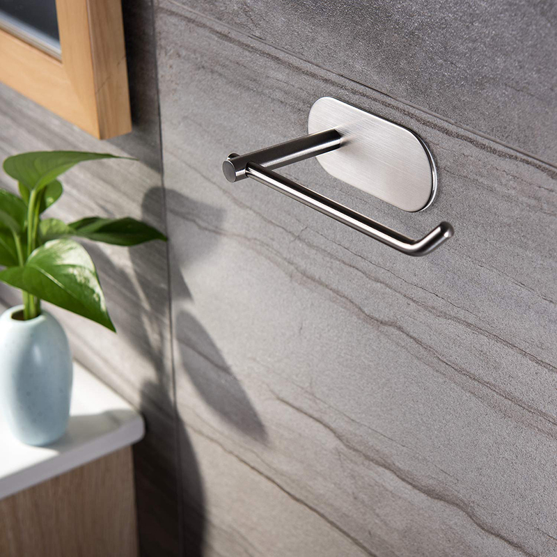 Porte-rouleau de Papier Toilette Sans Support de Papier Auto-adhésif de Forage Titulaire de Papier Hygiénique en Acier Inoxydable 