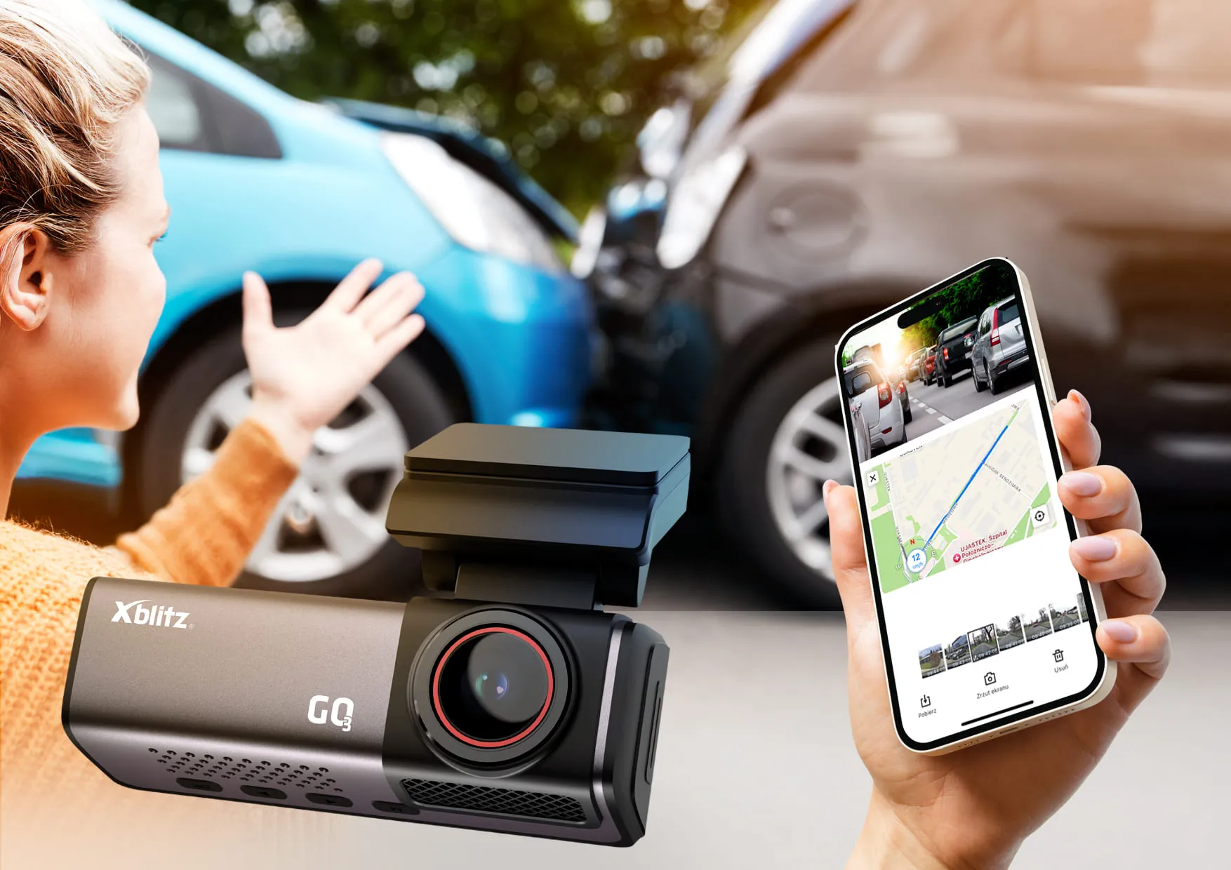 Xblitz GO3 – kamera samochodowa UHD 4K Z GPS i WI-FI
