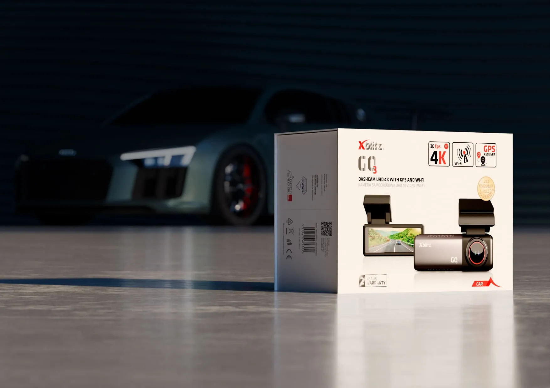 Xblitz GO3 – kamera samochodowa UHD 4K Z GPS i WI-FI