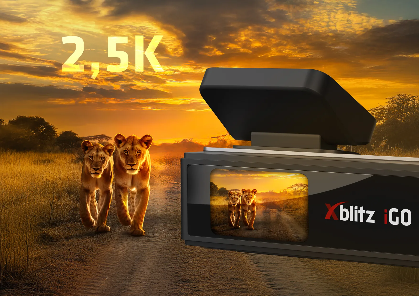 Xblitz iGo – Telecamera per auto 2.5k con GPS e Wi-Fi