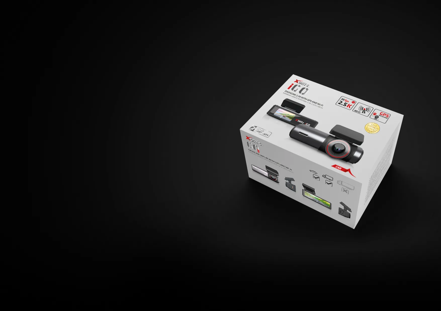 Xblitz iGo – Telecamera per auto 2.5k con GPS e Wi-Fi