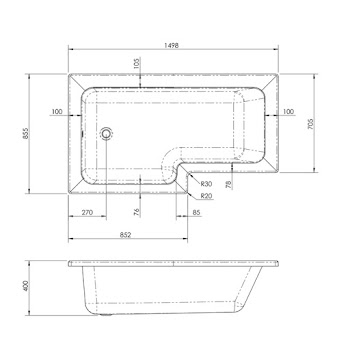 amelie-l-shape-bathroom-suite-right-hand-1500mm-including-taps-waste-shower-screen