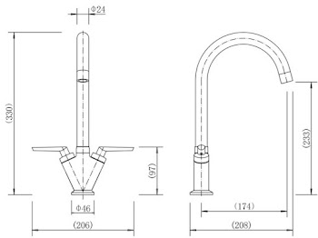 Sauber Valdivia Brushed Finish Kitchen Mixer Tap -Faucet Shop