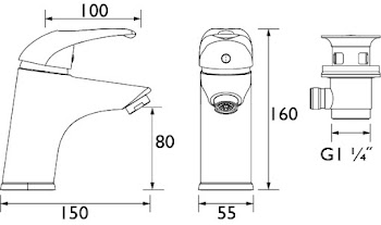 Bristan Java Eco Basin Mixer Dimensions