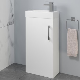 White gloss fully assembled basin unit