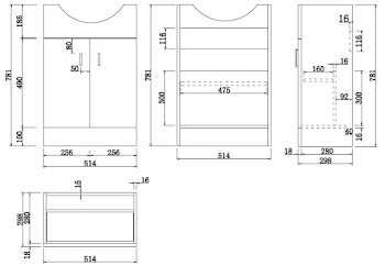Essence White Gloss Cloakroom Vanity Unit with Basin 450mm