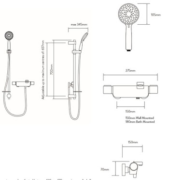Aqualisa Midas 220 Exposed Bath Shower Mixer - MD220BSM