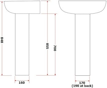 Affine Oceane Full Pedestal Bathroom Sink