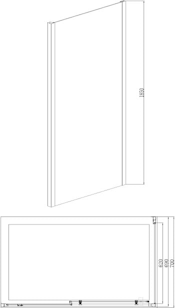 Luxura 700 x 700mm Pivot Shower Door & Side Panel - 6mm Glass with 700 x 700mm Tray
