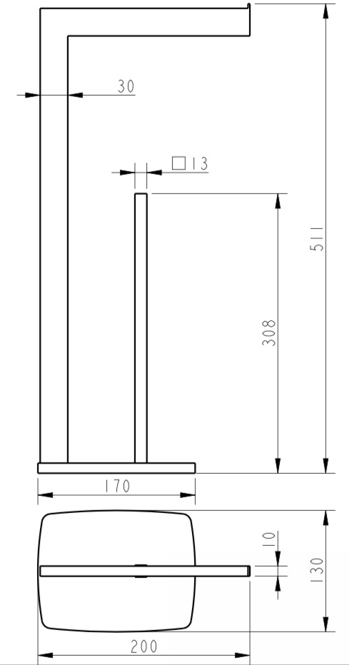 Black Architeckt Square Toilet Roll Holder Free Standing Bathroom ...