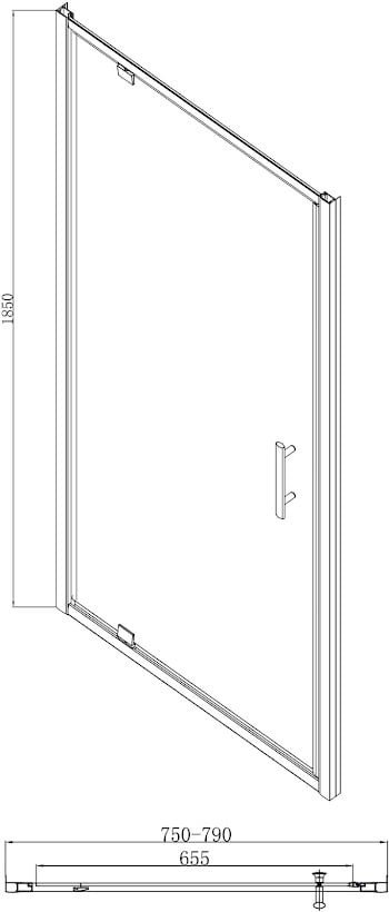 Luxura 800 x 800mm Pivot Shower Door & Side Panel - 6mm Glass with 800 x 800mm Tray