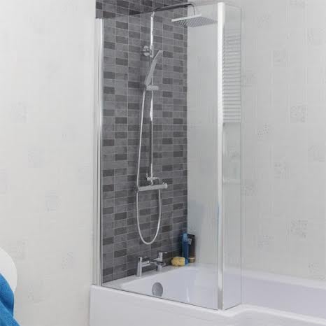 L Shaped Bath Fixed Shower Screen
