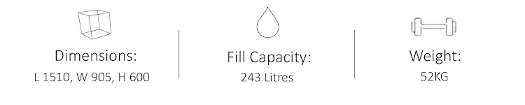 Modern Designer Corner Freestanding Bath Acrylic Bathtub 1510mm Built-In Waste -Home Sale Shop