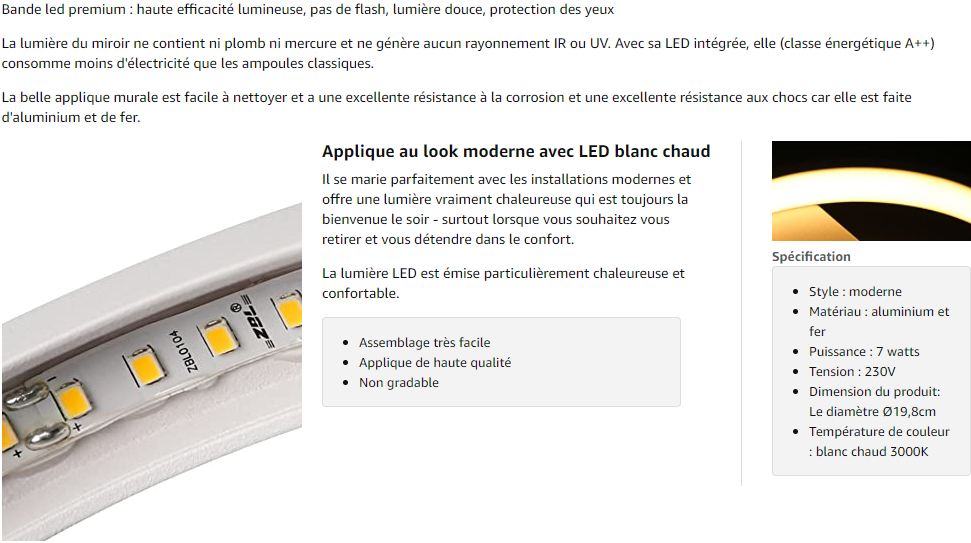 Applique Murale LED ZMH