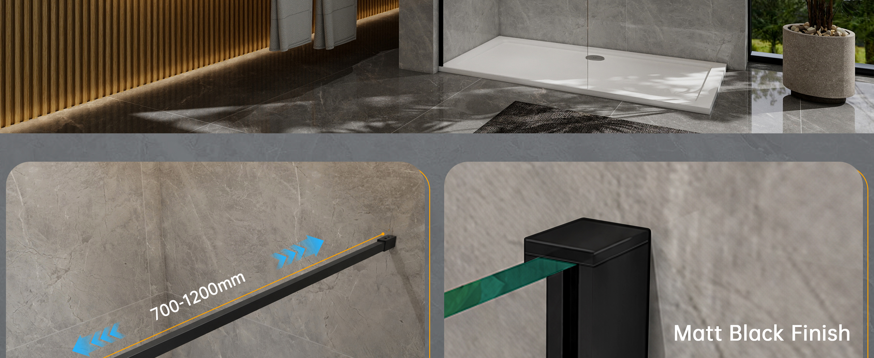 Adjustable support bar and wall profile