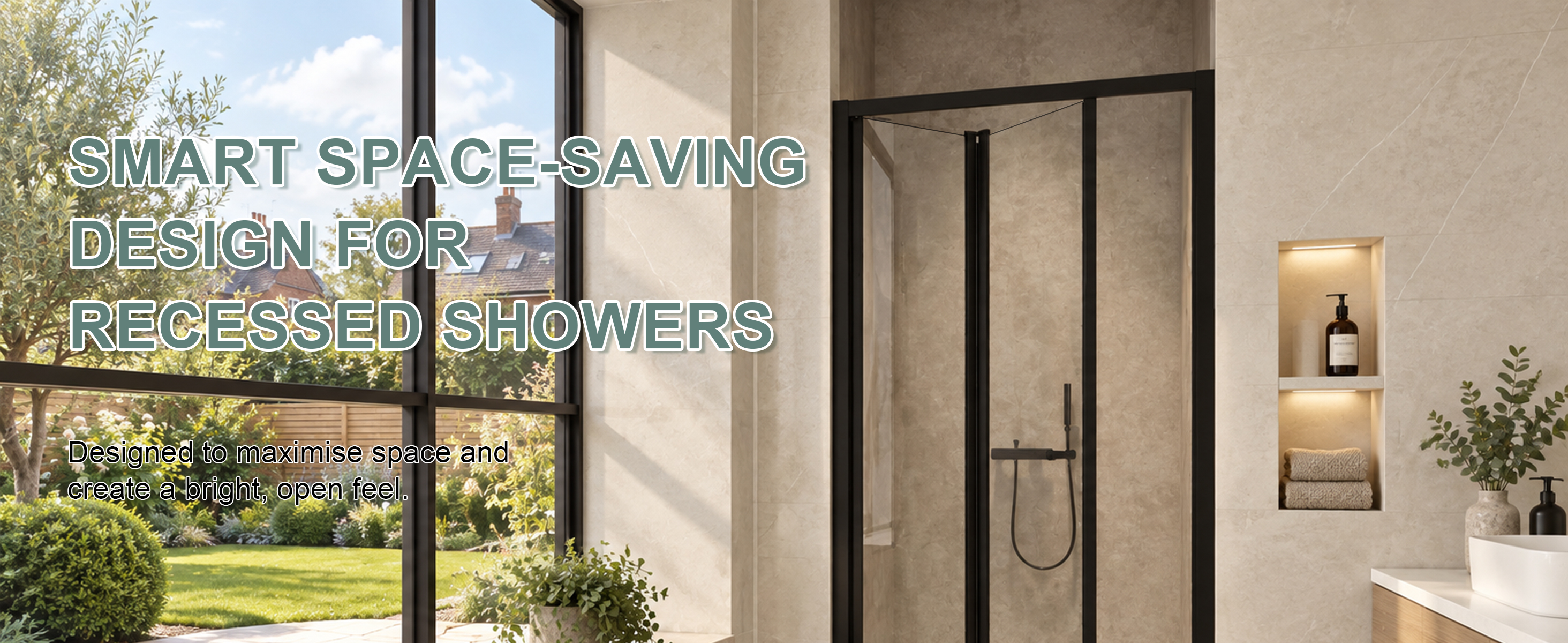 STECHHOMES Matt Black Bi-Fold Shower Door