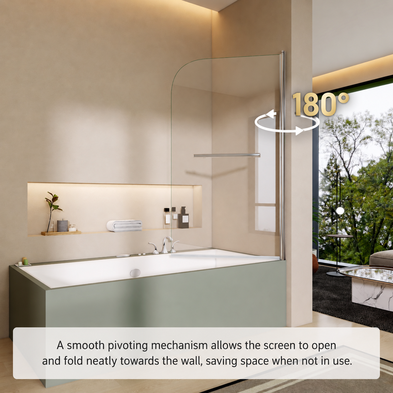 Pivot bath shower screen product features