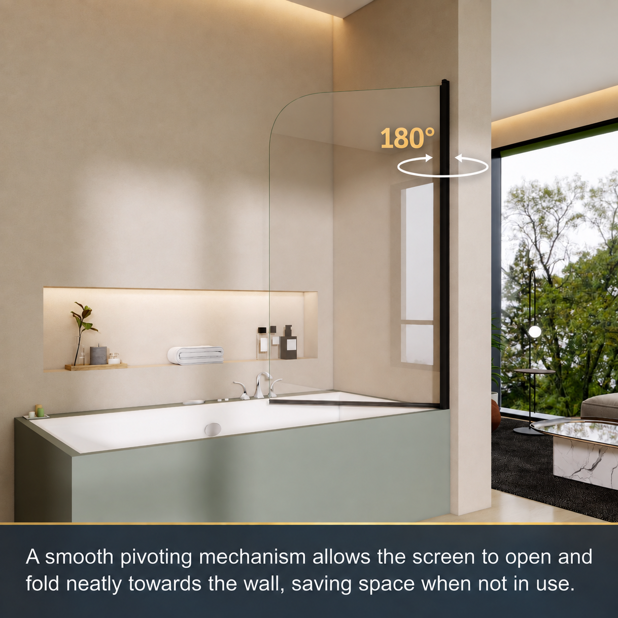 Pivot bath shower screen product features