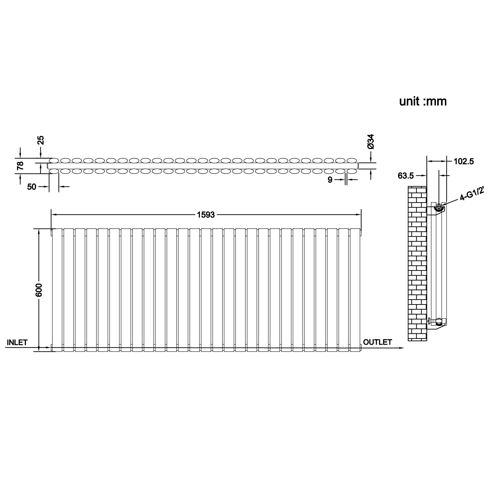 Stech Homes oval column radiator data sheet