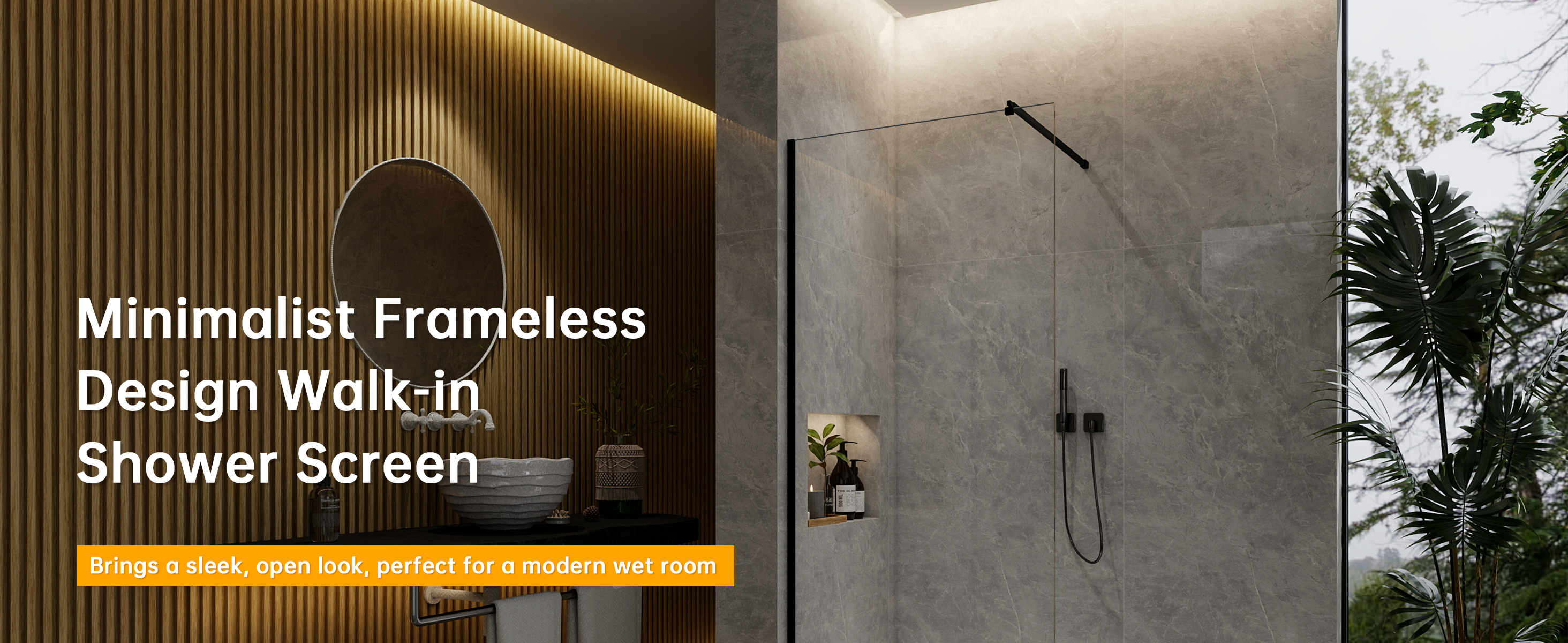 STECHHOMES walk-in wet room shower screen