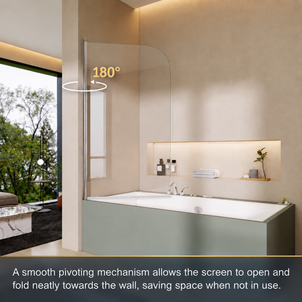 Pivot bath shower screen product features