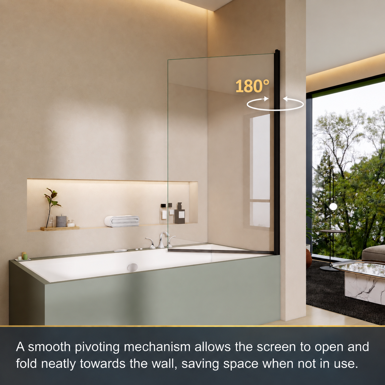 Pivot bath shower screen product features