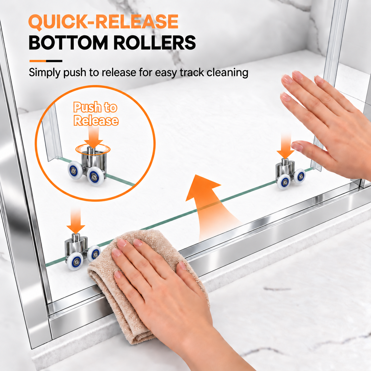 3-Sided Sliding Shower Enclosure Features