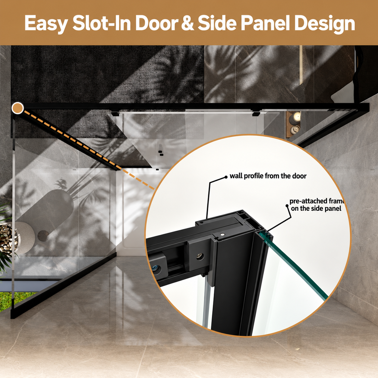 5mm Toughened Safety Glass Sliding Shower Door