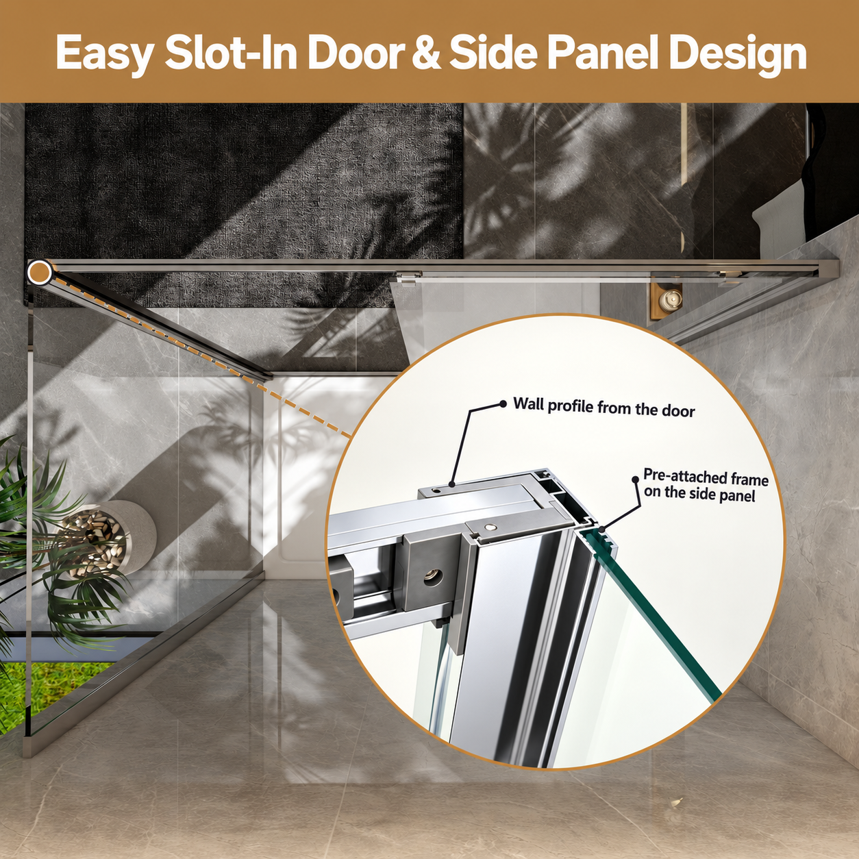 5mm Toughened Safety Glass Sliding Shower Door