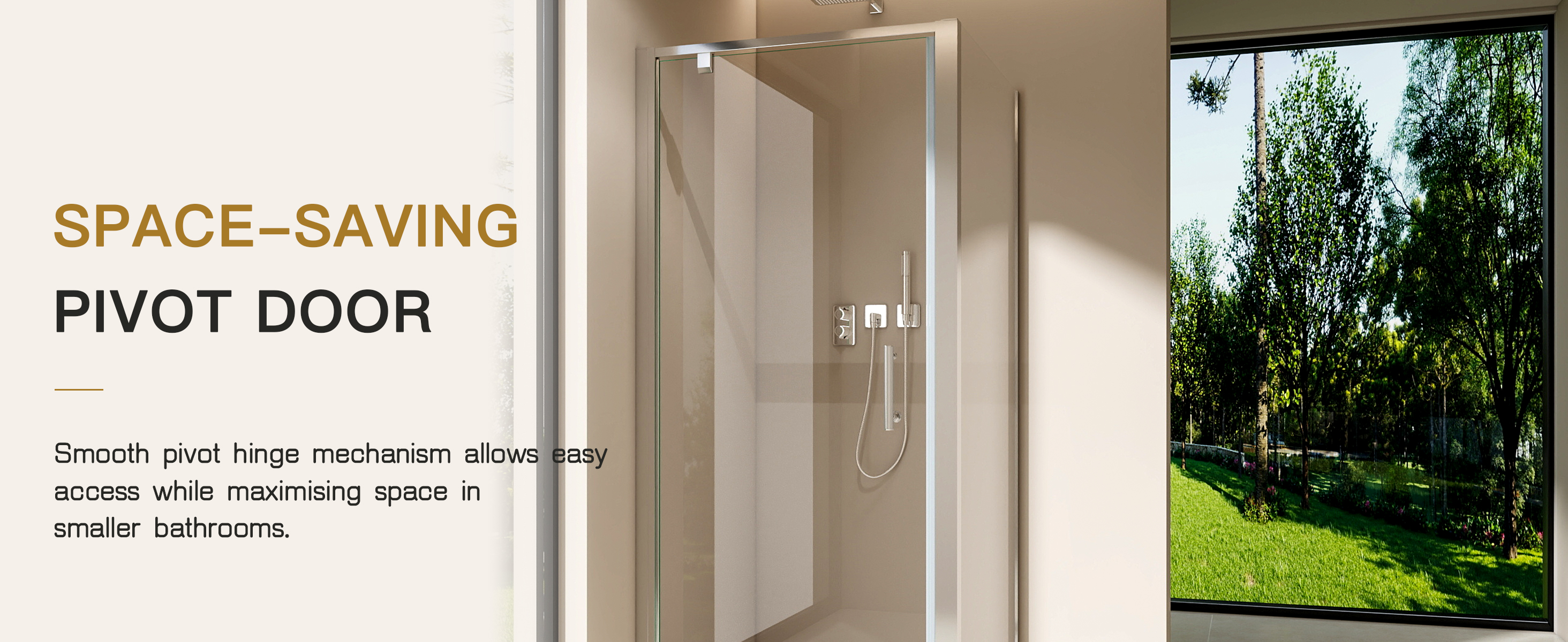 STECHHOMES Polished Chrome Pivot Shower Door with Side Panel