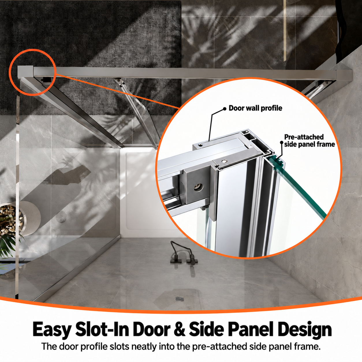 Polished Chrome Bifold Shower Door Detail