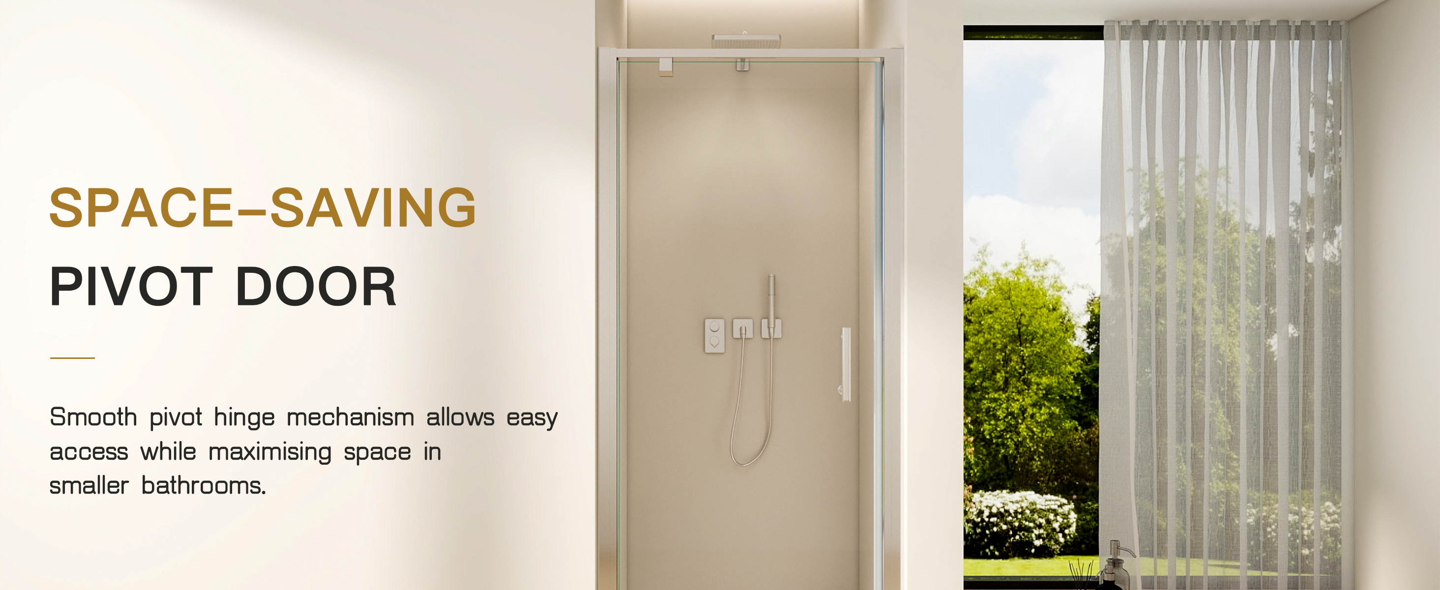 STECHHOMES Polished Chrome Pivot Shower Door