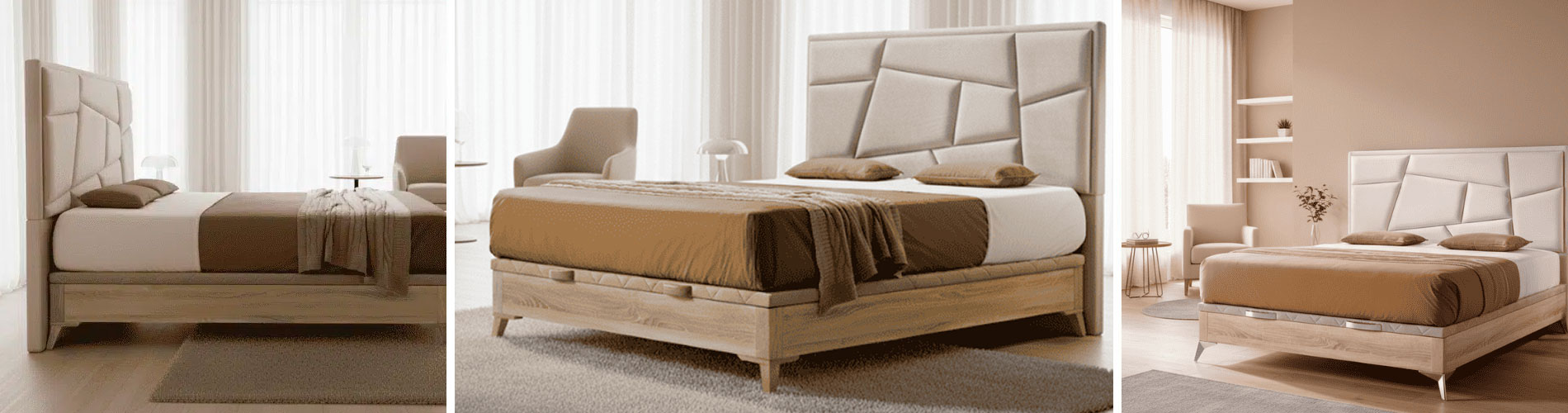 Canapé arcón abatible madera gran capacidad natural 150x190 cm