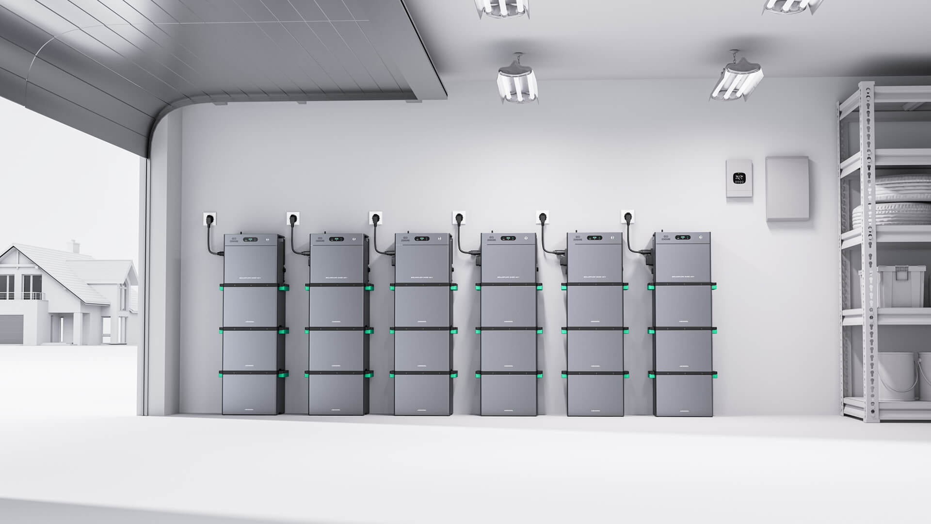 Installation cumulée à six unités du SolarFlow 2400 AC+