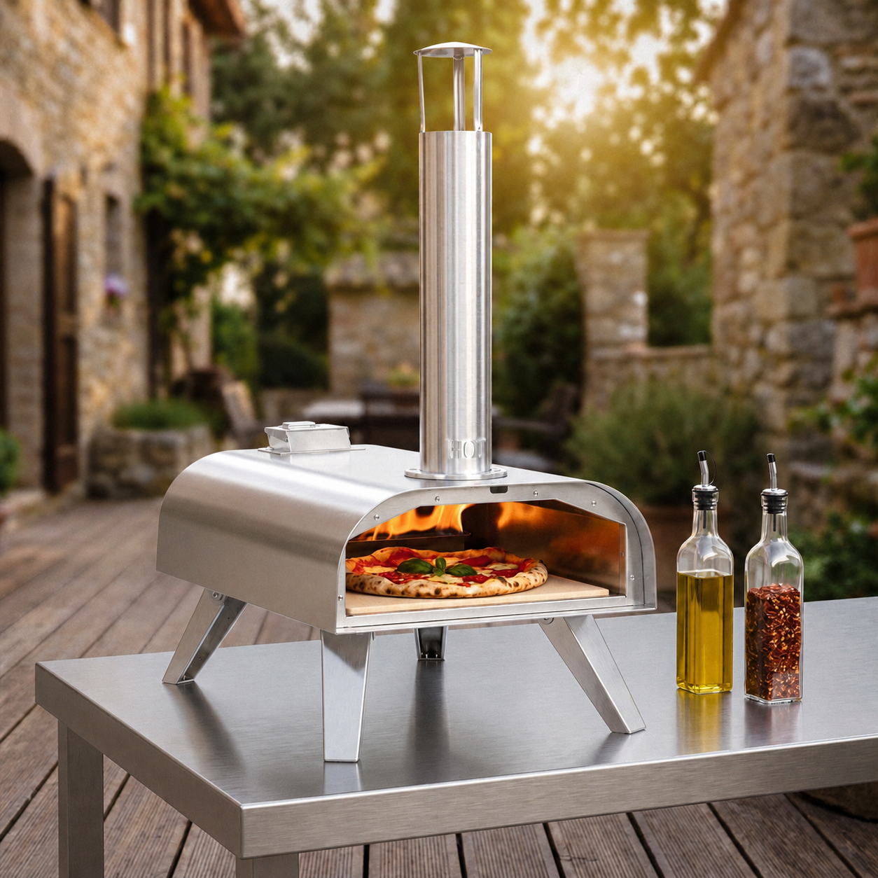 Four à pizza BIGHORN pour terrasse jardin camping et repas conviviaux