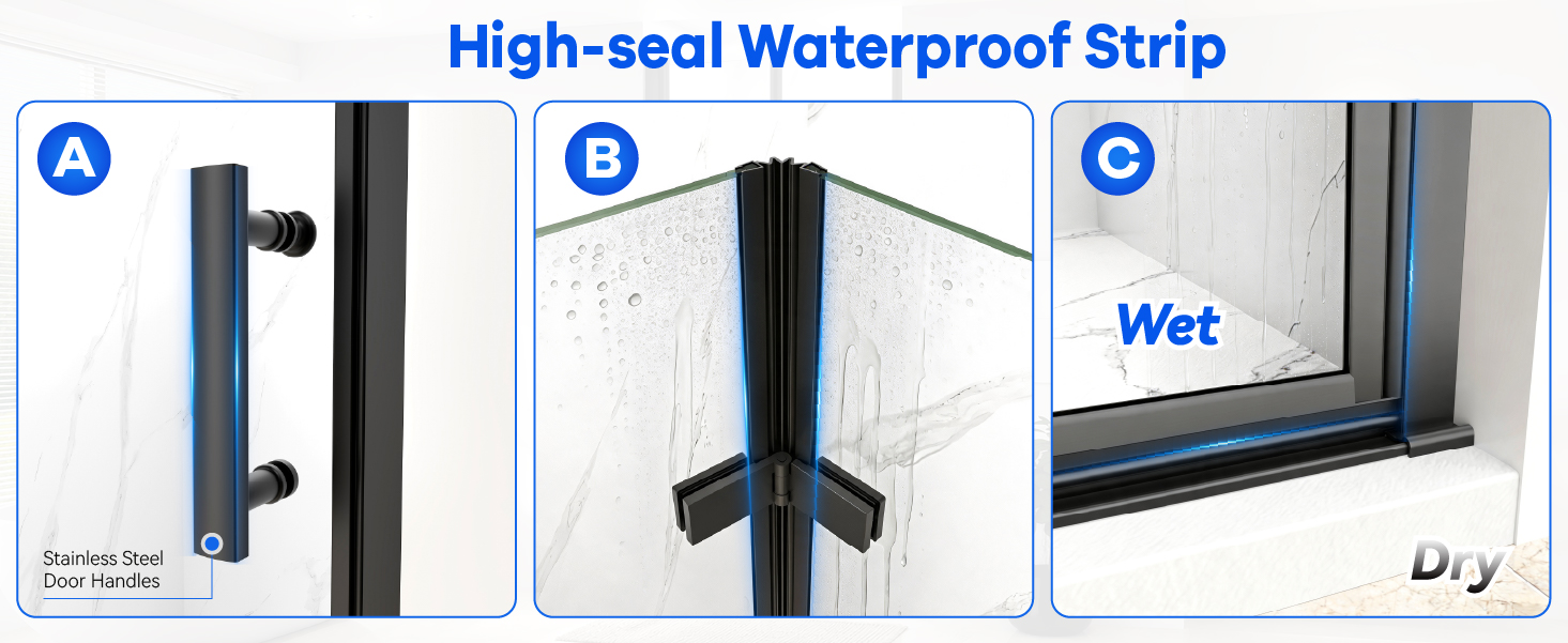 Superior safety glass and stainless steel hardware details